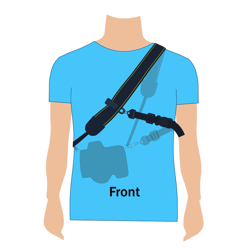 t-strap front view